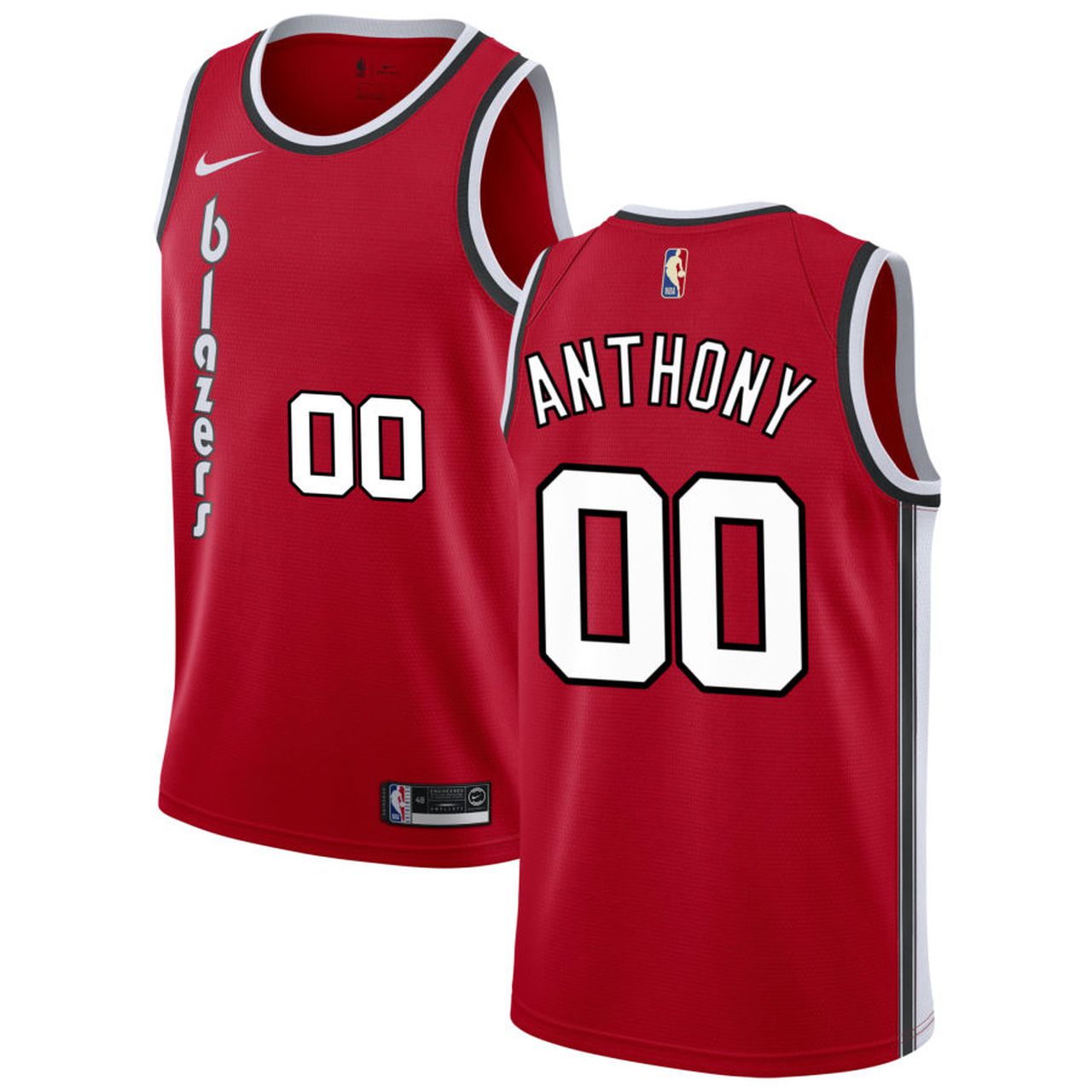 Custom Men Portland Trail Blazers Carmelo Anthony #00 red NBA Jersey